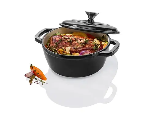 Чавунна каструля казан з крапельною системою Livarno Німеччина, 2,2 л, чорна 21186 - фото 5