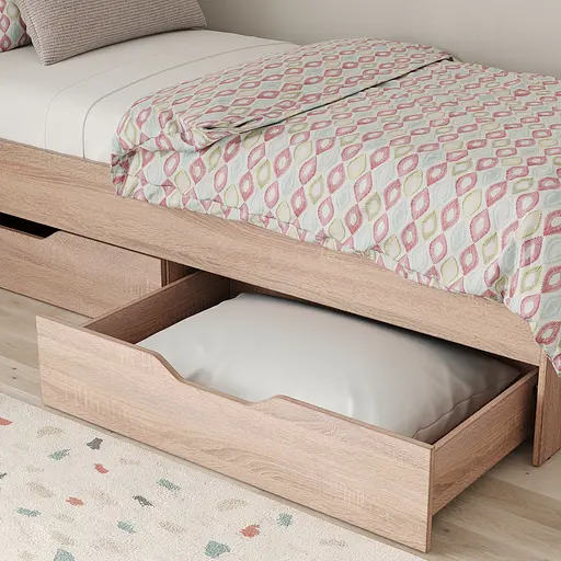 Кровать односпальная MebelStar Лилу с ящиками 90x200 см Дуб сонома (MBS-1351) - фото 2