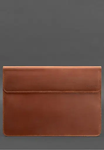 Кожаный чехол-конверт BlankNote на магнитах для MacBook Pro 16" Светло-коричневый Crazy Horse - фото 2