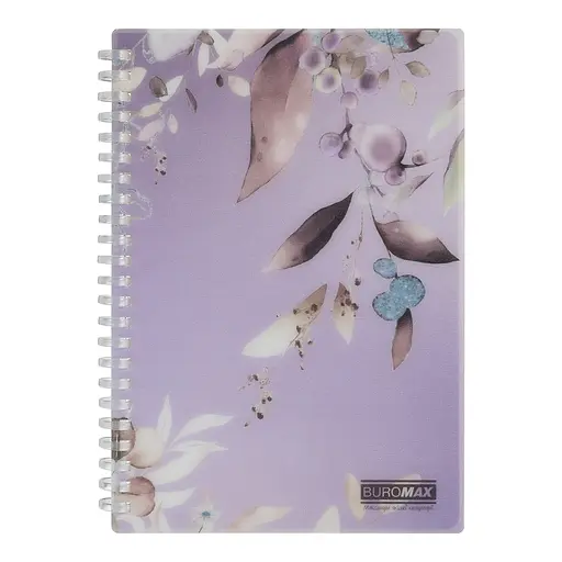 Тетрадь для заметок BUROMAX, А5, 80 листов, клетка, спираль, пластиковая обложка, BM.2587-48