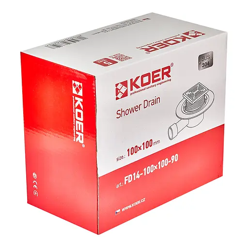 Душевой трап Koer FD14-100x100-90 нержавеющая сталь AC0661 - фото 2