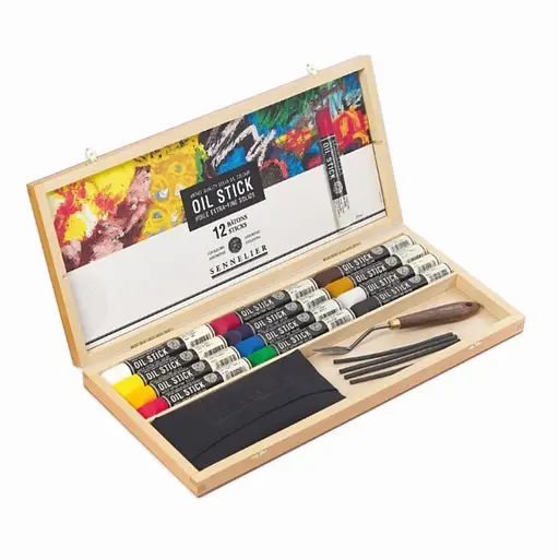 Набір олійної фарби у формі пастелі Sennelier, 12 шт, дерево