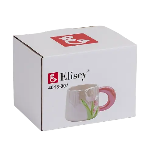 Чашка Elisey Розовые тюльпаны 400 мл розовый (4013-007)   - фото 3