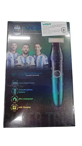Бритва триммер для стрижки бороды и усов VGR V-339 для окантовки контурной стрижки 4 насадки IPX7 Зеленый 5 Вт - фото 8