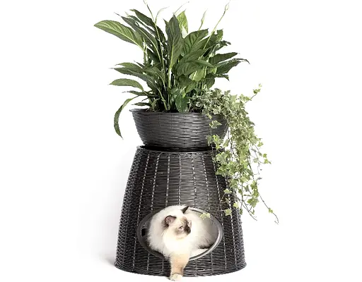 Домик для животных пластиковый PASHA 52x50x46/55h антрацит - фото 3