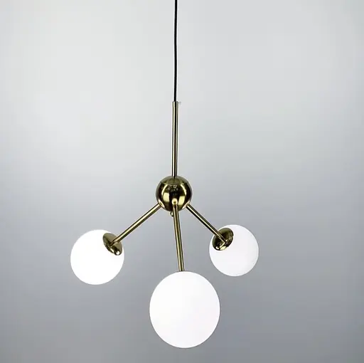 Підвісний/стельовий світильник з білими плафонами Line.F AOC 9/3 GD - фото 4