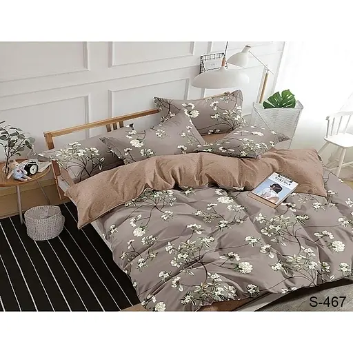 Комплект постельного белья TAG Tekstil с компаньоном 1.5-спальный Серый 000152449 (S467)