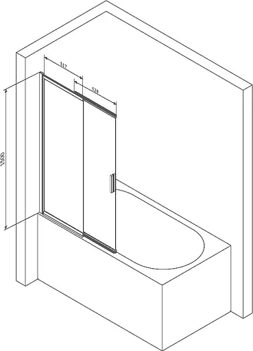 Шторка для ванни Am.Pm Like розсувна 100x150 см хром матовий WU80S-100PS-150MT, Універсальна, прозорий, хром матовий - фото 6