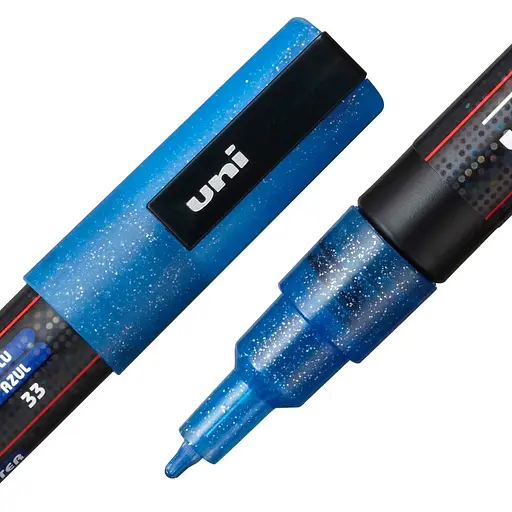 Набор маркеров Uni Posca Glitter Color 0.9-1.3 мм 8 шт. (PC-3ML GLITTER COLOR 8C) - фото 4