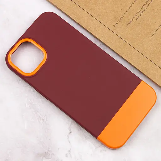 Чохол Epik TPU+PC Bichromatic для Apple iPhone 12 Pro/12, 6.1 Brown burgundy/Orange - фото 4