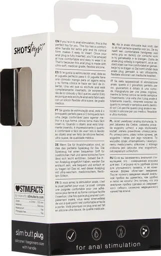 Анальна пробка ShotsToys Slim Butt Plug 8.3 см (чорний) - фото 6