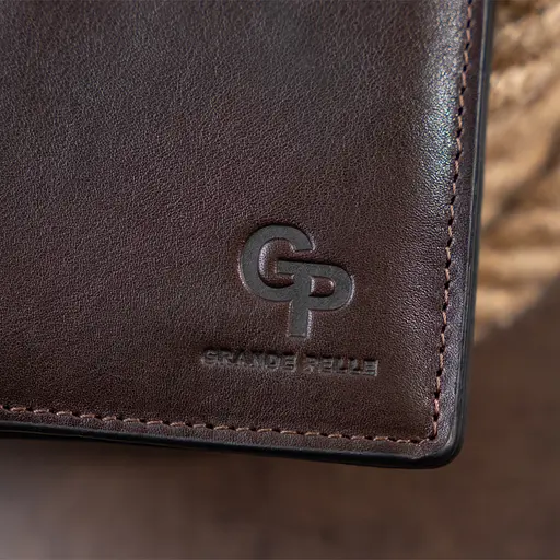Мужской кожаный кошелек Grande Pelle 9.5х10х2 см acs0016031 - фото 9