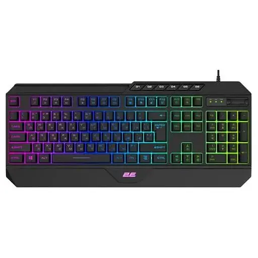 Клавіатура 2E KG315 GAMING, Black, USB, RGB підсвічування, тримач смартфона, 1.6 м (2E-KG315UBK)
