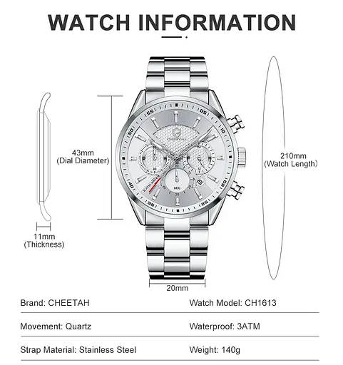 Часы Cheetah Mega Silver - фото 5
