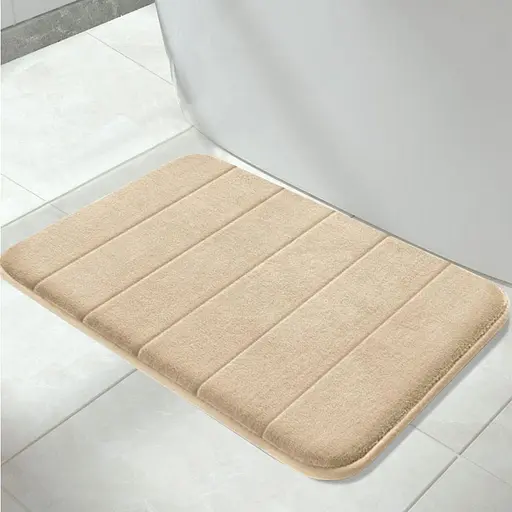 Современный коврик для ванной Aquarius с эффектом памяти Мягкий Антискользящий 40 х 60 см Бежевый в полоску