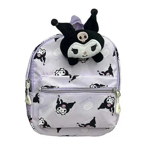 Рюкзак детский из ткани Зайчик Kuromi объемный, 22x19x11 см, 1989 (в ассортименте)