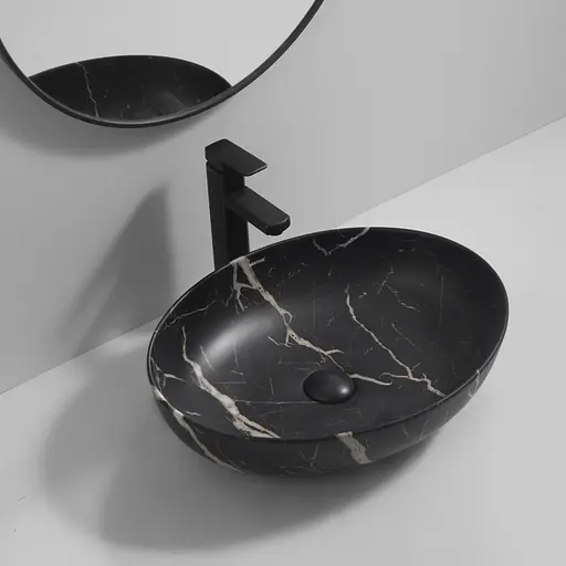 Умивальник накладний Mixxus Premium Ellipse-0102 marble 515x400x130 мм MP6552, Мармур - фото 8