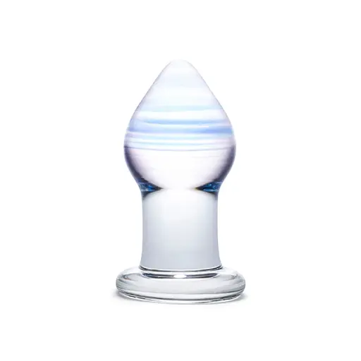 Скляна анальна пробка Glas Amethyst Rain 8 см (прозорий)