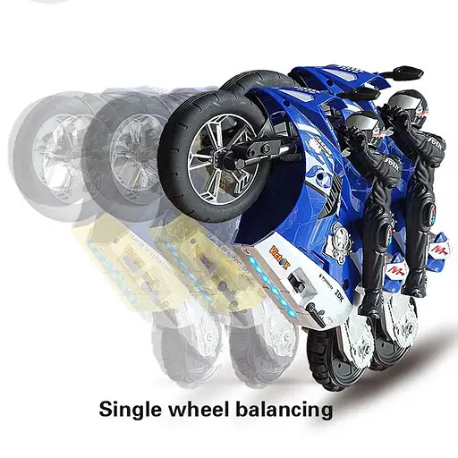 Мотоцикл на радиоуправлении Motorcycle Stunt Drift six-axis Gyroscope Blue - фото 7