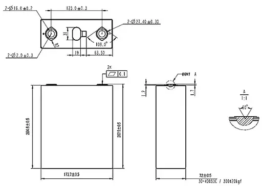 LiFePo4 Аккумуляторный элемент 3.2V/280A | Grade – A (896Wh) | Ω 0,17-0,18мОм - фото 3
