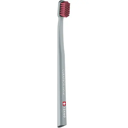 Зубна щітка Curaprox Velvet 12460 сіра з бордовим