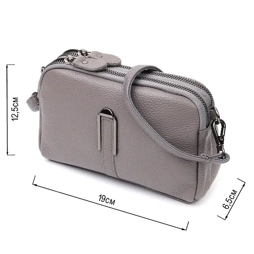 Сумка женская Vintage на два отделения из натуральной кожи 19х12.5х6.5 см sum0029027 - фото 3