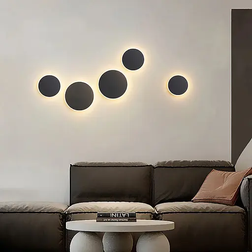 Бра у чорному корпусі Ø 15 см із теплим світлом Арт. W 20G-150 BK Line F - фото 1