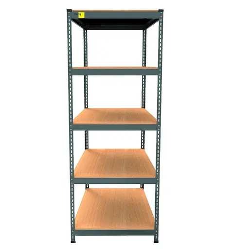 Металевий стелаж Emby Light Series (розмір 1800х600x600мм) 5 полиць ДСП до 100кг Чорний