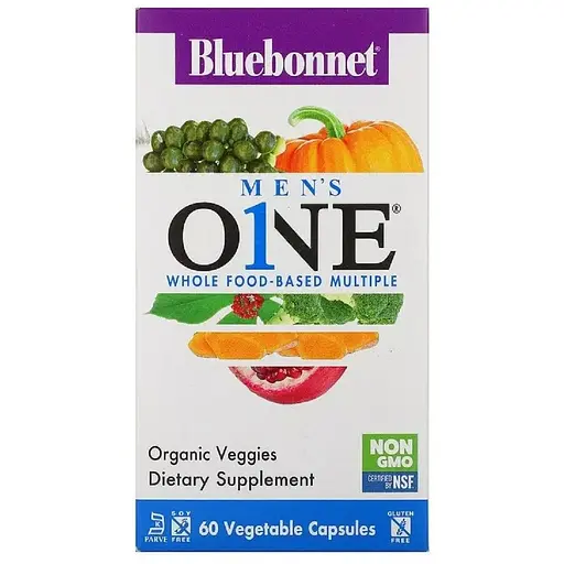 Набір: мультивітаміни для чоловіків Bluebonnet Nutrition Men's One 60 вегетаріанських капсул + комплекс вітамінів для жінок Bluebonnet Nutrition Ladies' One Whole Food-Based Multiple 60 вегетаріанських капсул - фото 3