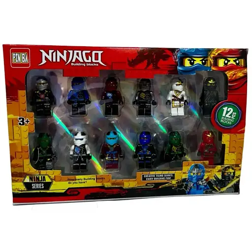 Набор игровых фигурок Pin Ba Ниндзяго с оружием 12 шт. (0297)