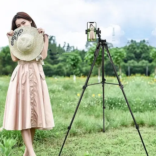 Штатив тренога NeePho NP-8810 не съемная площадка + держатель + пульт + чехол (50-150см) Черный - фото 8