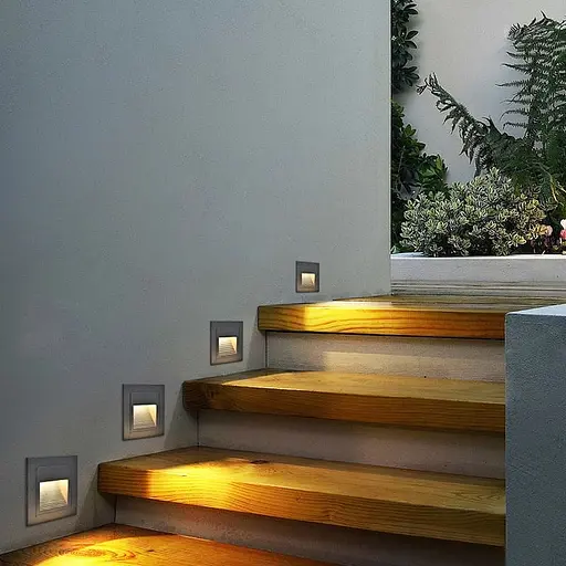 Світильник для сходів у чорному корпусі 56х56 мм | Line F | Арт. 10011 - фото 1