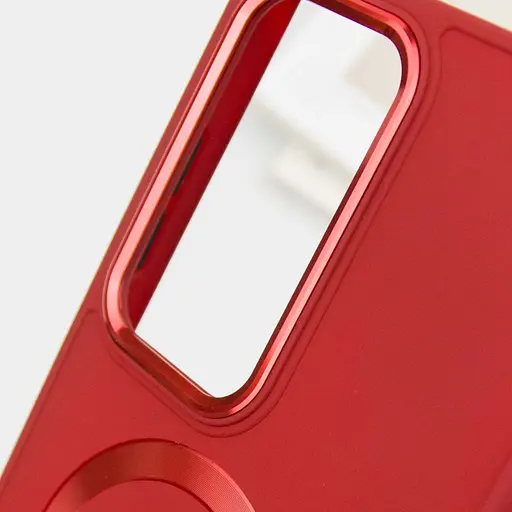 TPU чехол Epik Bonbon Metal Style with MagSafe для Samsung Galaxy S24 Ultra Красный / Red - фото 5