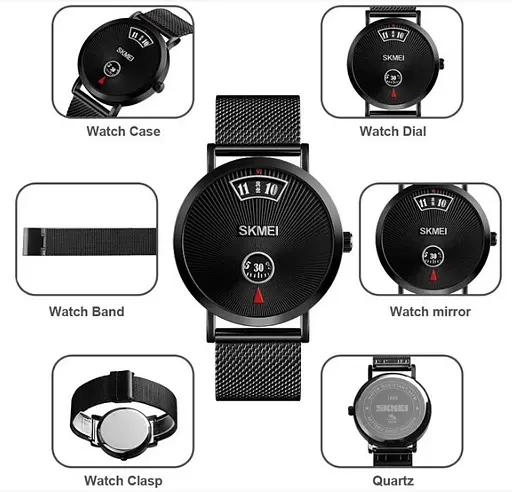 Чоловічий наручний годинникк Skmei 1489 Чорні - фото 5