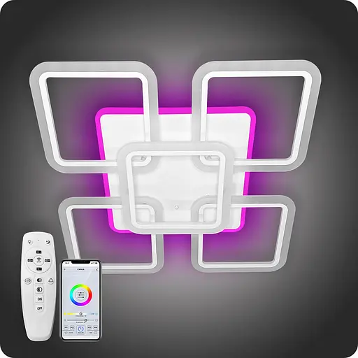 Люстра світлодіодна 517 Dlight 3color з пультом 125Вт Білий (01992) - фото 2