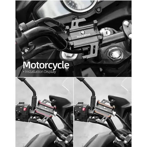 Велодержатель для телефона RockBros универсальный крепление на руль алюминиевый - фото 7