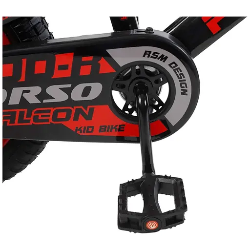 Велосипед 2-х колесный Corso Falcon 14" FL-14873 стальная рама, дисковые тормоза, доп. колеса, звонок, бутылка, корзина, собранная на 75% (6800070148739) - фото 4