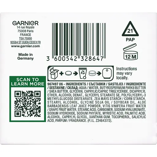 Зволожувальний заспокійливий крем Garnier Skin Naturals з гіалуроновою кислотою для відновлення захисного бар'єра чутливої шкіри обличчя 50 мл (C6394900) - фото 3