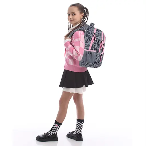 Рюкзак GoPack Education 175M-4 Fluffy Heart Серо-розовый (GO26-175M-4) - фото 16