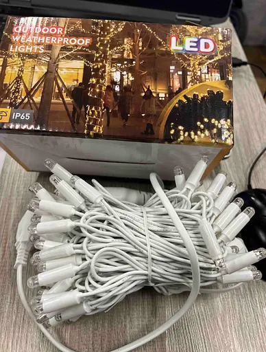 Вулична, надійна яскрава LED-гірлянда довжина 10 метрів, кількисть Cob крапель 100 LED, для дому, тераси на дерева - фото 3