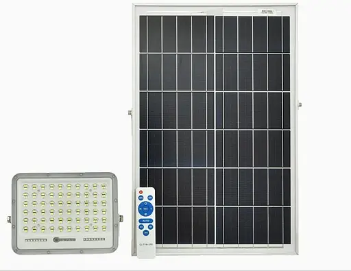 Уличный LED фонарь на солнечных батареях Yiwu 25.5х21.7х4.5 см светодиодный прожектор уличный 240 LED 200 Вт с солнечной панелью HP-5-70 - фото 2