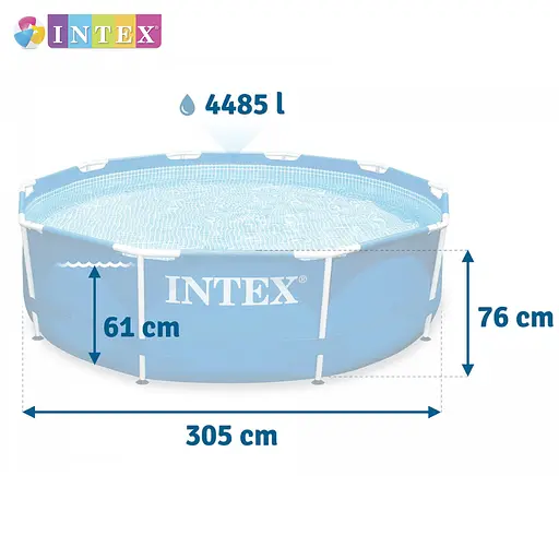 Басейн каркасний Intex 28200 NP круглий 305x76 см об'єм 4485 л від 6 років - фото 3