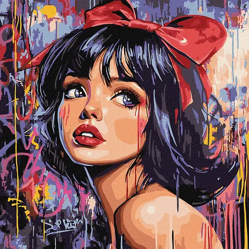 Набір для розпису по номерах Сучасна Білосніжка, Ideyka, 40x40 см, КНО8601