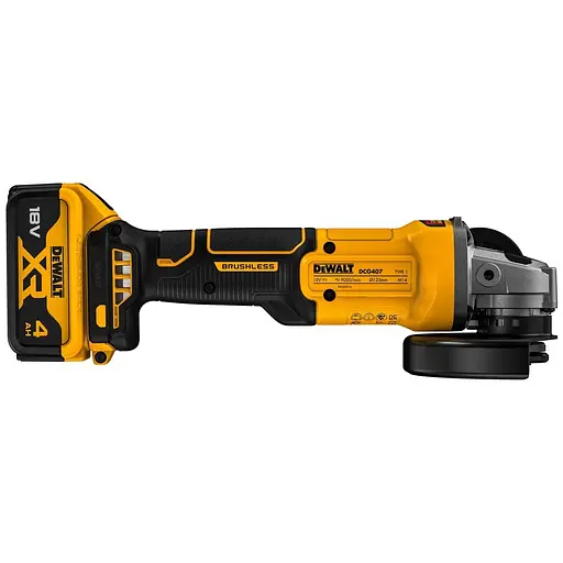 Шлифмашина угловая аккумуляторная бесщеточная DeWALT, 18 В XR Li-lon 4 Ач (DCG407M1T) - фото 4