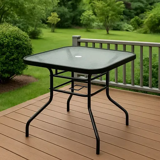 Садовый стол Costway Jupiter стеклянный - фото 2