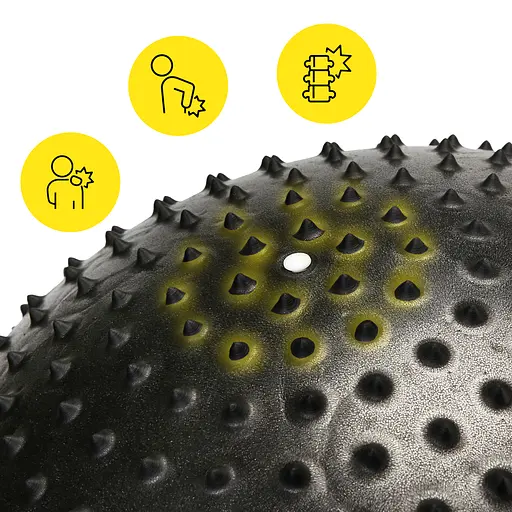 Мяч для фитнеса (фитбол) Cornix 65 см полумассажный Anti-Burst Black XR-0474 - фото 3