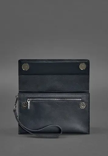 Шкіряний чоловічий клатч-барсетка 3.0 синій краст - фото 5