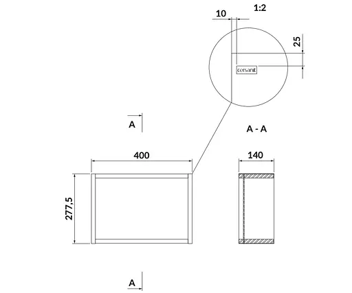 Поличка відкрита Cersanit Larga 40 блакитна S932-082 - фото 2