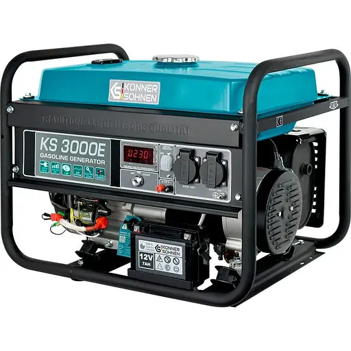 Генератор Синхронний KonnerSohnen KS 3000E, 230В, 3.0кВт, електростартер, 46.1кг / 2600 Вт / Бензин (KS3000E) - фото 3