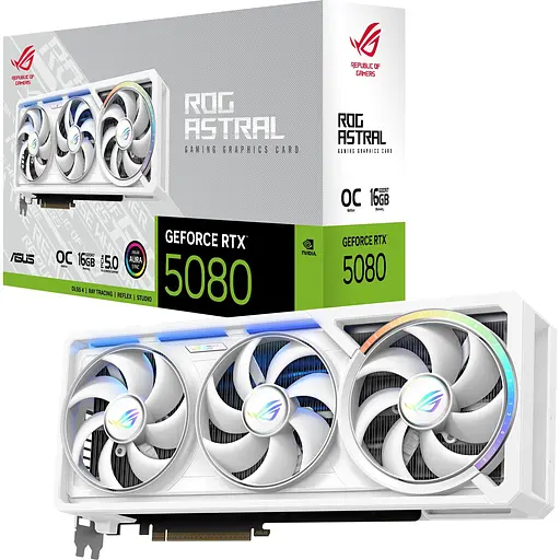 Відеокарта Asus ROG Astral GeForce RTX 5080 OC 16GB Gaming White (ROG-ASTRAL-RTX5080-O16G-White) UA [148266]